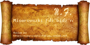 Miserovszki Fábián névjegykártya
